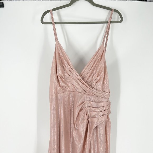 NWT Retrofete Yesi Lamé Maxi Dress in Dusty Pink - Picture 5 of 11